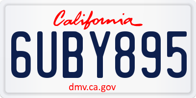CA license plate 6UBY895