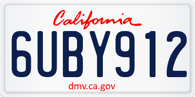 CA license plate 6UBY912
