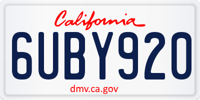 CA license plate 6UBY920