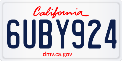 CA license plate 6UBY924