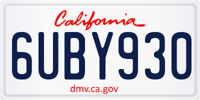 CA license plate 6UBY930