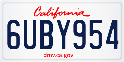 CA license plate 6UBY954