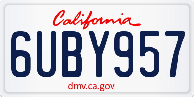 CA license plate 6UBY957