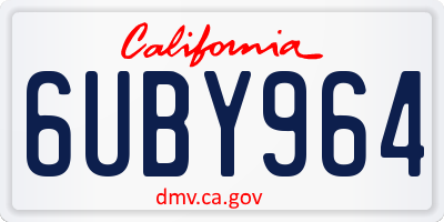 CA license plate 6UBY964