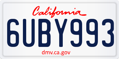 CA license plate 6UBY993