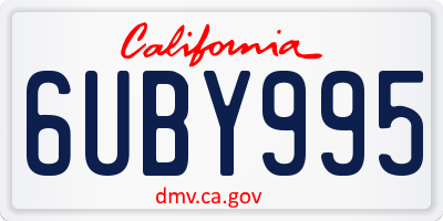 CA license plate 6UBY995
