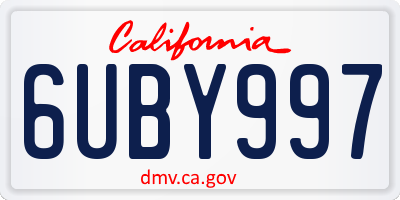 CA license plate 6UBY997