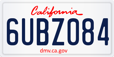 CA license plate 6UBZ084