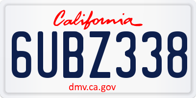 CA license plate 6UBZ338