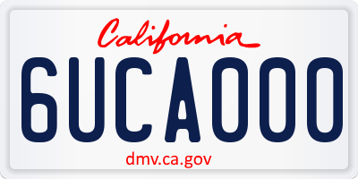 CA license plate 6UCA000