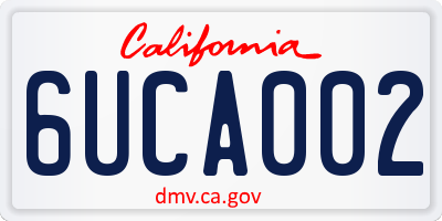 CA license plate 6UCA002