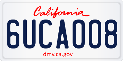 CA license plate 6UCA008