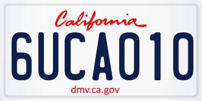 CA license plate 6UCA010