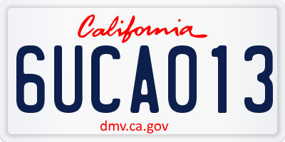 CA license plate 6UCA013