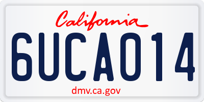 CA license plate 6UCA014