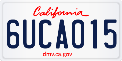 CA license plate 6UCA015