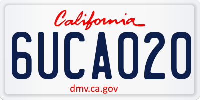 CA license plate 6UCA020