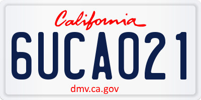 CA license plate 6UCA021