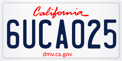 CA license plate 6UCA025