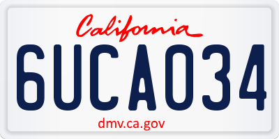 CA license plate 6UCA034