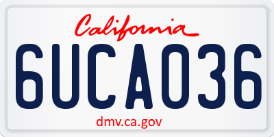 CA license plate 6UCA036