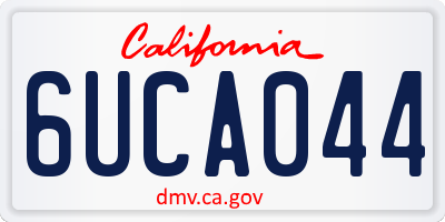 CA license plate 6UCA044