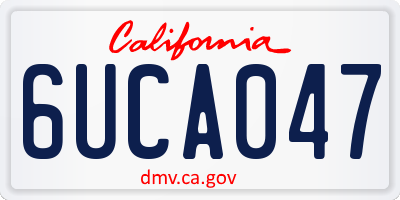 CA license plate 6UCA047