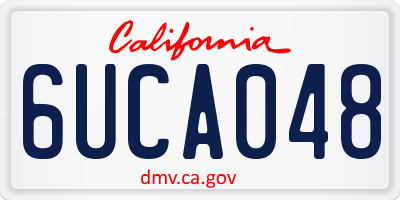 CA license plate 6UCA048