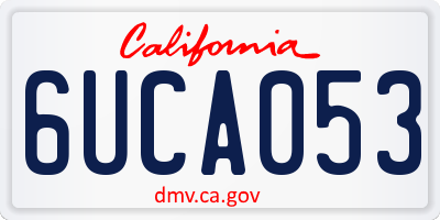 CA license plate 6UCA053