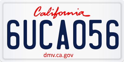 CA license plate 6UCA056