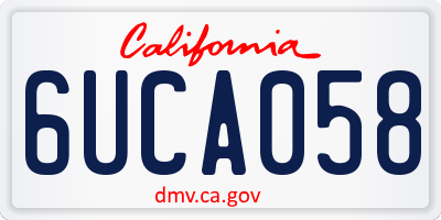 CA license plate 6UCA058
