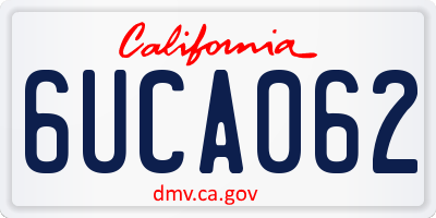 CA license plate 6UCA062