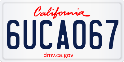 CA license plate 6UCA067