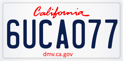 CA license plate 6UCA077