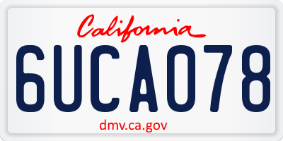 CA license plate 6UCA078