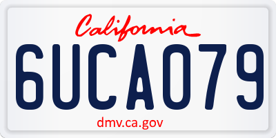 CA license plate 6UCA079
