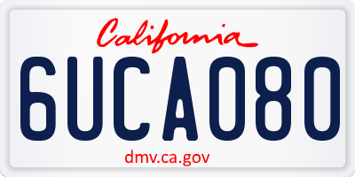 CA license plate 6UCA080