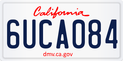 CA license plate 6UCA084