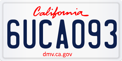 CA license plate 6UCA093
