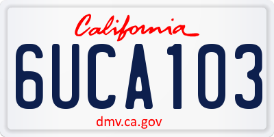 CA license plate 6UCA103