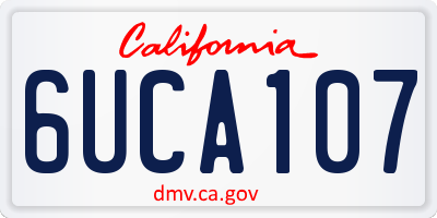 CA license plate 6UCA107