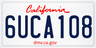CA license plate 6UCA108