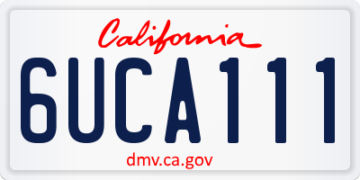 CA license plate 6UCA111