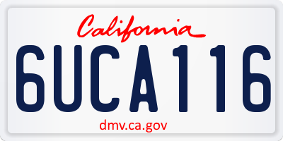 CA license plate 6UCA116