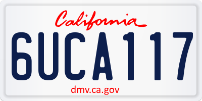 CA license plate 6UCA117