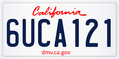 CA license plate 6UCA121