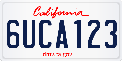CA license plate 6UCA123