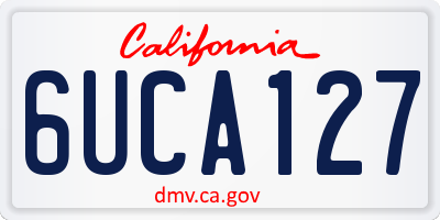 CA license plate 6UCA127