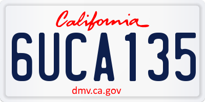 CA license plate 6UCA135