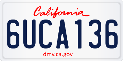 CA license plate 6UCA136